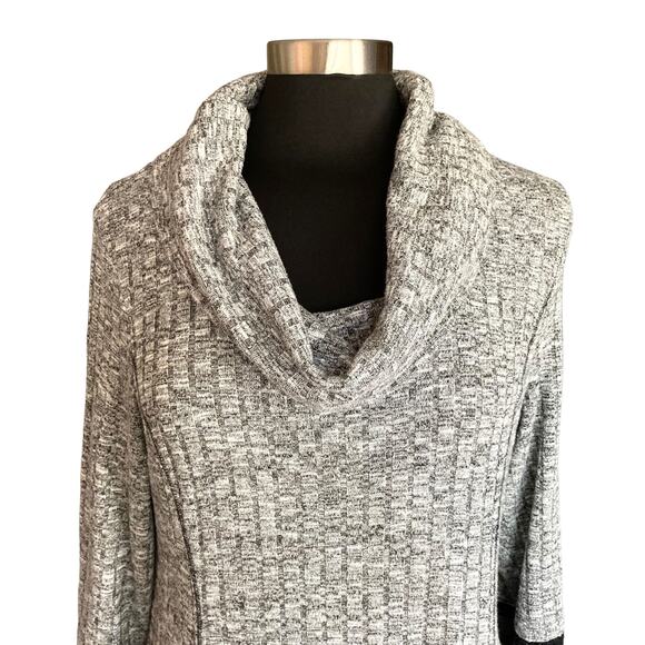 Robbie Bee Gray Cowl Neck Sweater Dress Knee Length Lagenlook Sz XL Career Fall - Picture 4 of 12